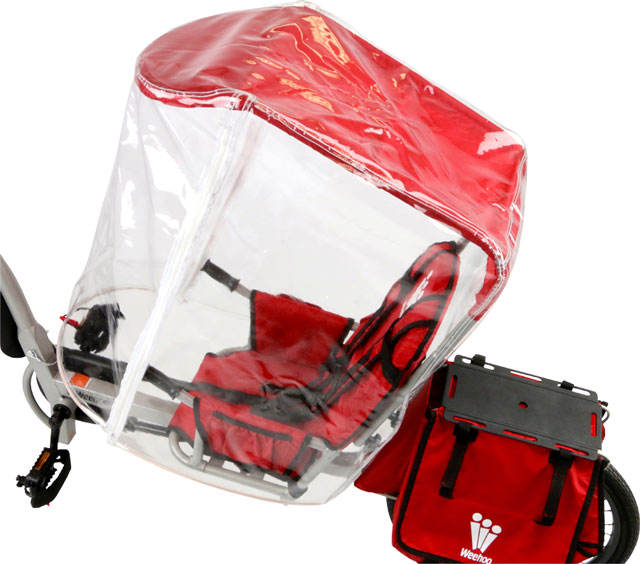 Weehoo All Weather Canopy Red + Rain Cover & Hardware for Bicycle Child