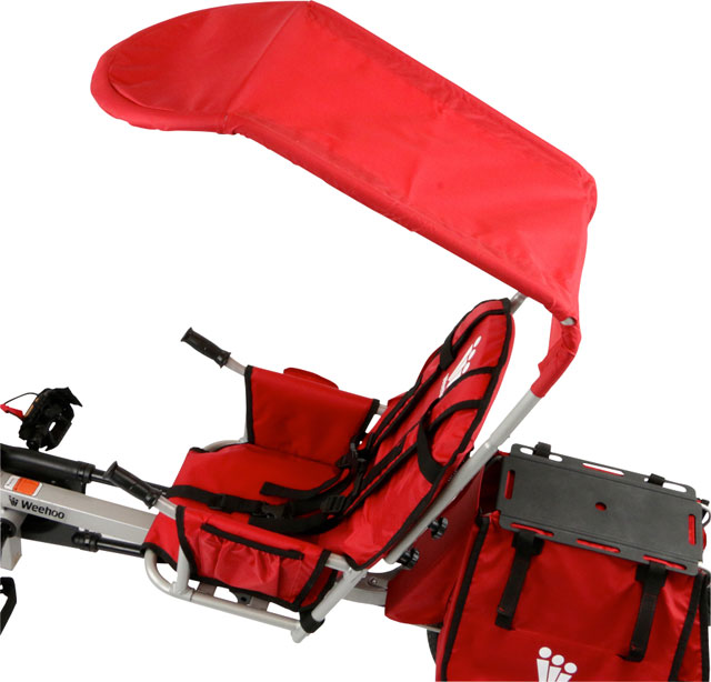 Weehoo All Weather Canopy Red + Rain Cover & Hardware for Bicycle Child