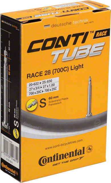 Continental Race 28 700 x 18 23 25 60mm Presta Road Bike Tube Multi-Pack Bulk