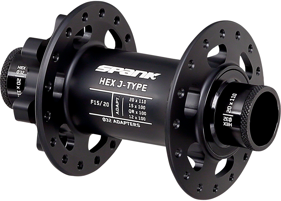 Spank Hex J-Type Front Hub - 15/20 x 100mm, 6-Bolt, Black, 32H | eBay